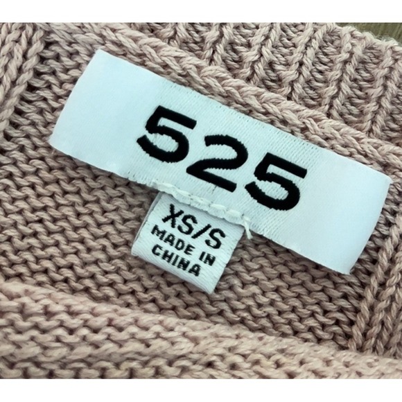 525 America 100% Cotton Pink Long Sleeve Pullover Top SZ: XS/S - Picture 4 of 9